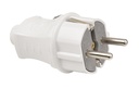 EARTHED MALE PLUG - WHITE