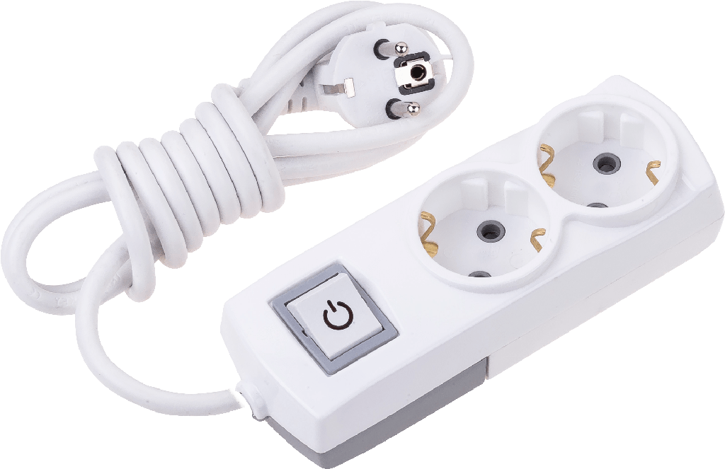 [2011-1] 2 GANG EARTHED GROUP SOCKET + 1M CABLE + SWITCH