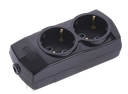 2 Gang Earthed With Terminal Group Socket (Black)