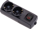 2 Gang Earthed With Terminal Switched Group Socket (Black)