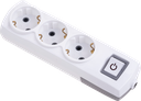 3 GANG EARTHED GROUP SOCKET + SWITCH