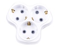 3 GANG EARTHED SOCKET&PLUG - WHITE
