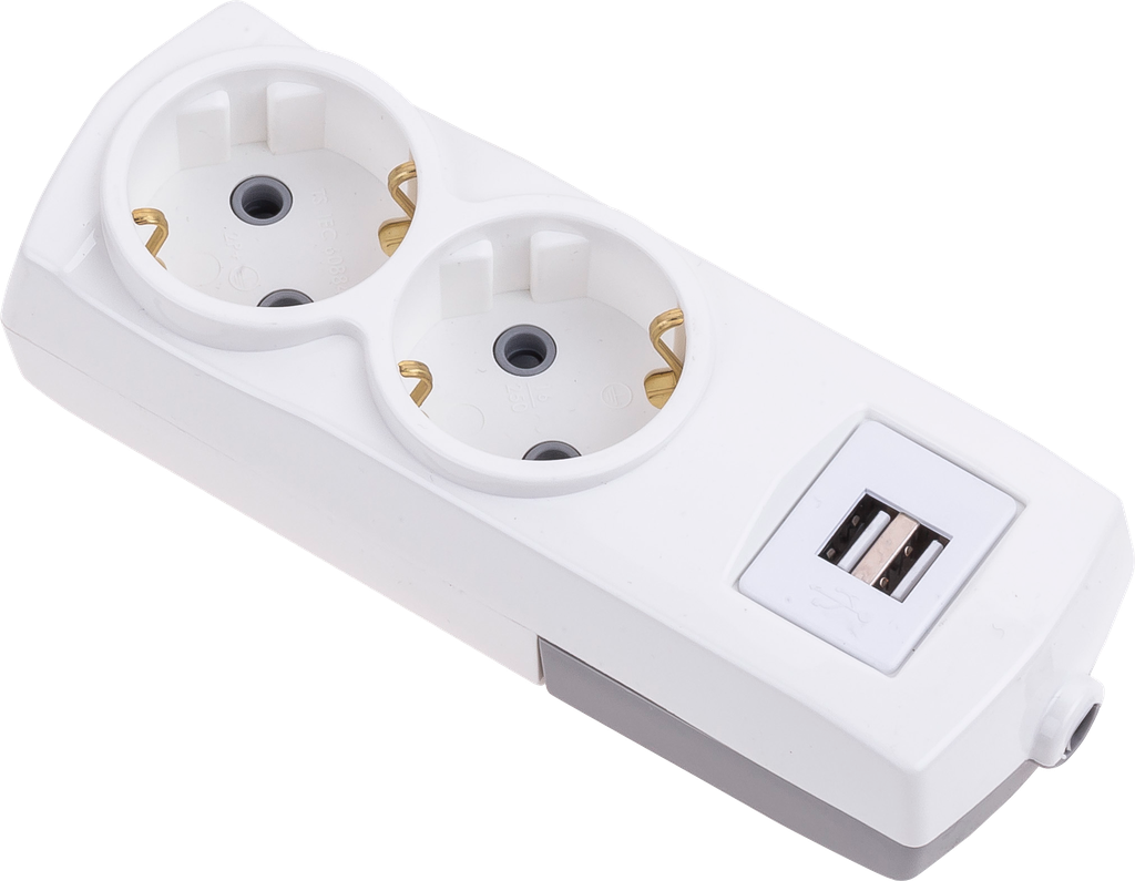 2 GANG EARTHED GROUP SOCKET + USB