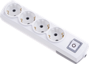 4 GANG EARTHED GROUP SOCKET + SWITCH