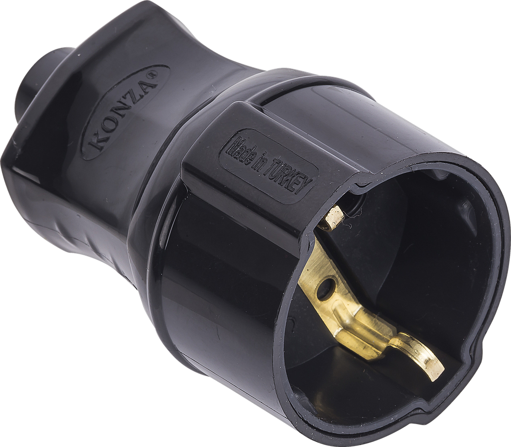 [1008S] EARTHED FEMALE PLUG - BLACK