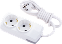 2 GANG EARTHED GROUP SOCKET + 1M CABLE