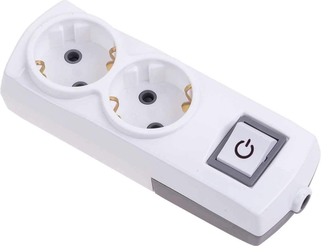 2 GANG EARTHED GROUP SOCKET + SWITCH