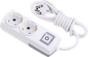 2 GANG EARTHED GROUP SOCKET + 1M CABLE + SWITCH