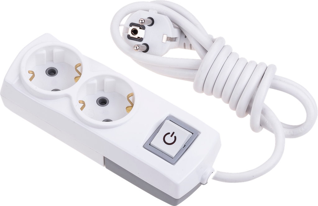 [2011-3] 2 GANG EARTHED GROUP SOCKET + 3M CABLE + SWITCH