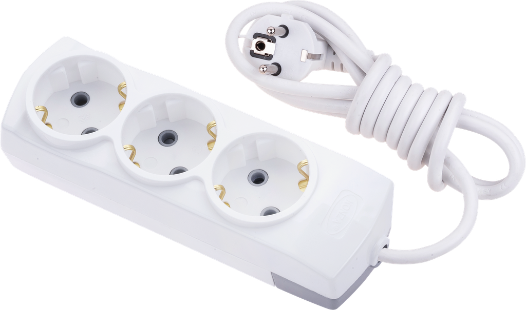[3000-2] 3 GANG EARTHED GROUP SOCKET + 2M CABLE