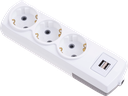 3 مؤرض مأخذ مجموعة + USB