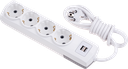 4 GANG EARTHED GROUP SOCKET + 2M CABLE + USB