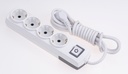 4 GANG EARTHED GROUP SOCKET + 3M CABLE + SWITCH