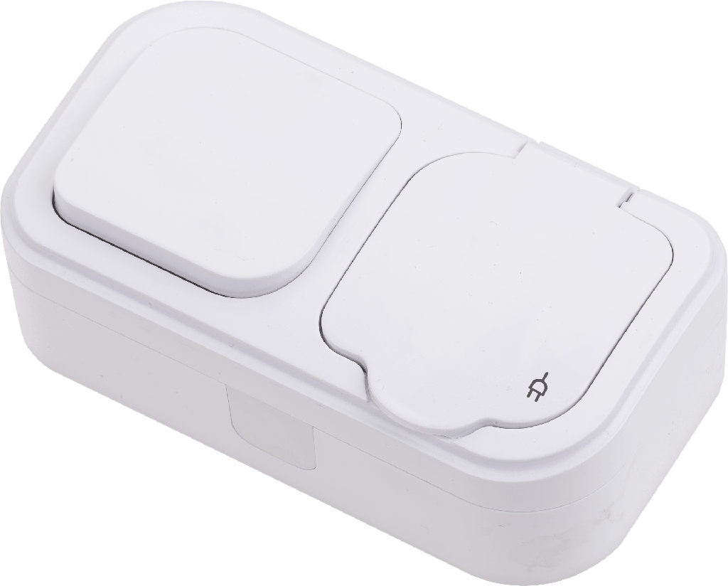 SURFACE MOUNT SWITCH + EARTHED SOCKET WITH COVER