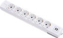 6'LI TOPRAKLI USB'Lİ KLEMENSLİ GRUP PRİZ