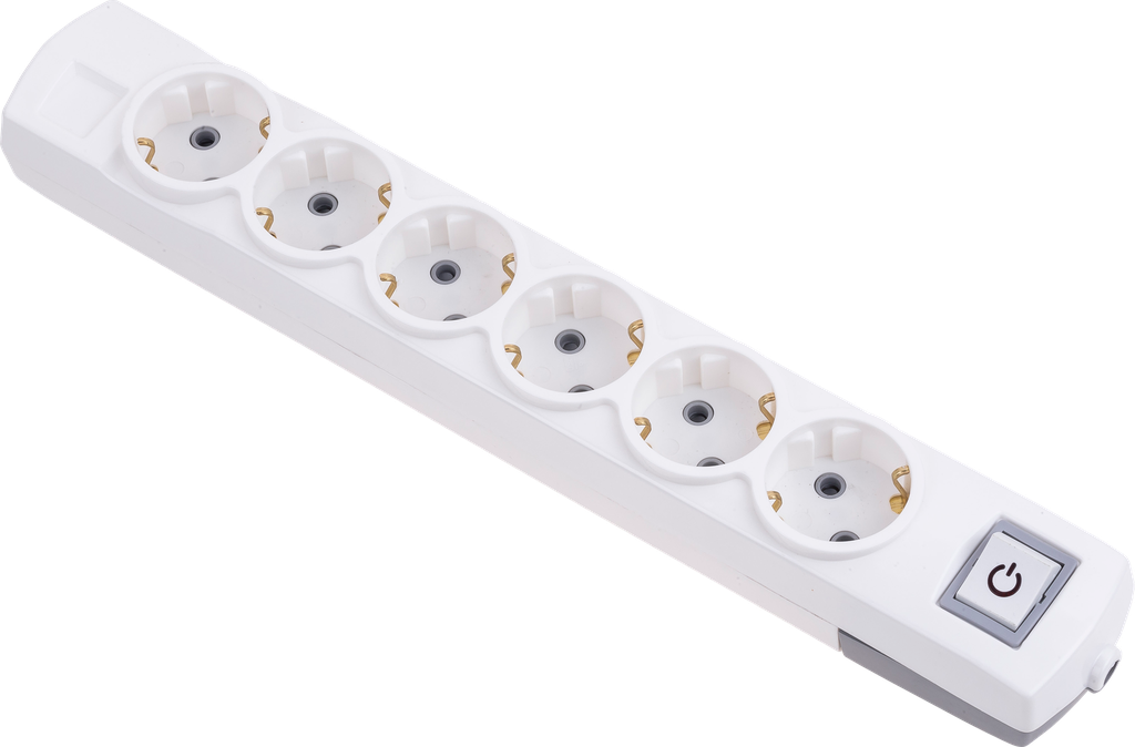 [6011] 6 GANG EARTHED GROUP SOCKET + SWITCH