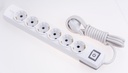 6 GANG EARTHED GROUP SOCKET + 3M CABLE + SWITCH