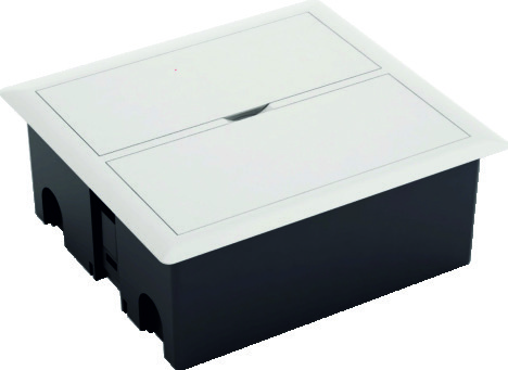 [KON 05 2303S] 8 Module + 4 Jack Round Under-Floor Socket Box - Black