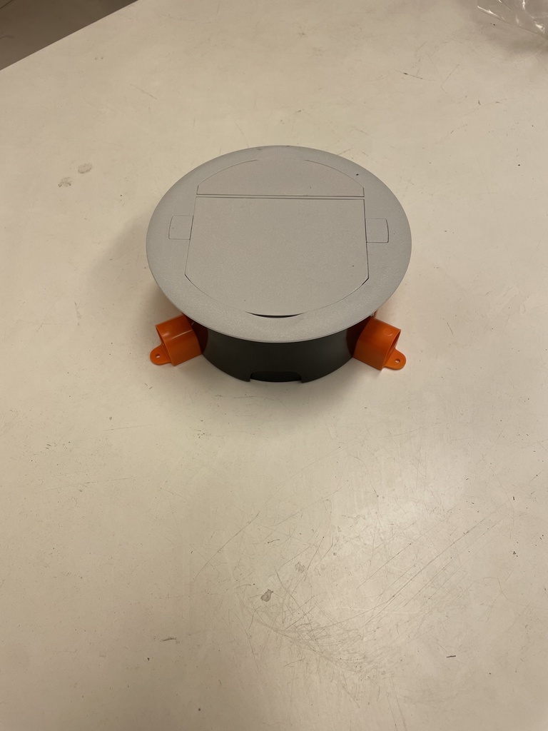 4 Module + 2 Jack Round Under-Floor Socket Box - Black