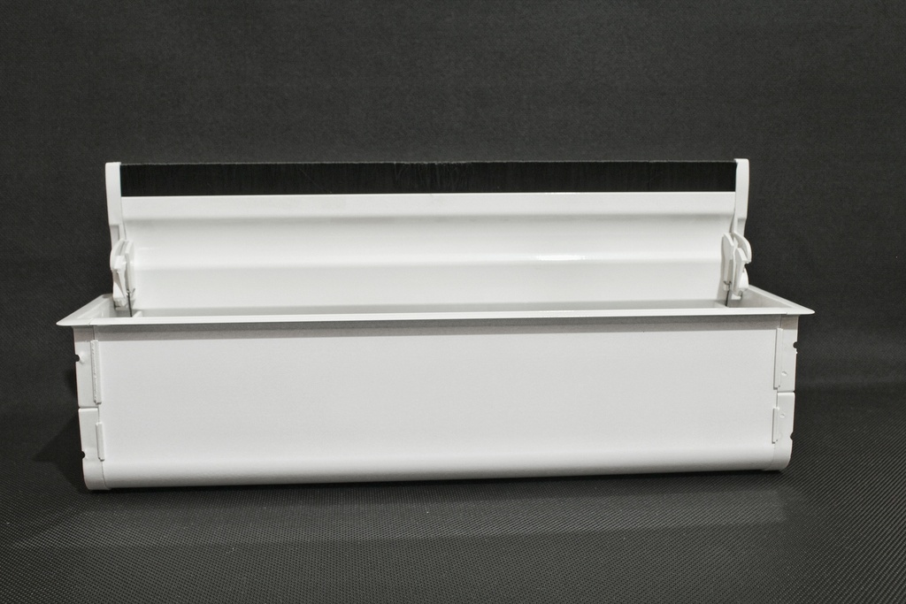 16 Module Desktop Spring Covered Socket Box (Empty) White