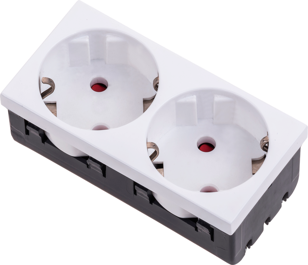 [KON 07 1302] 45 X 45 Dual Mains Socket (450 Angled)