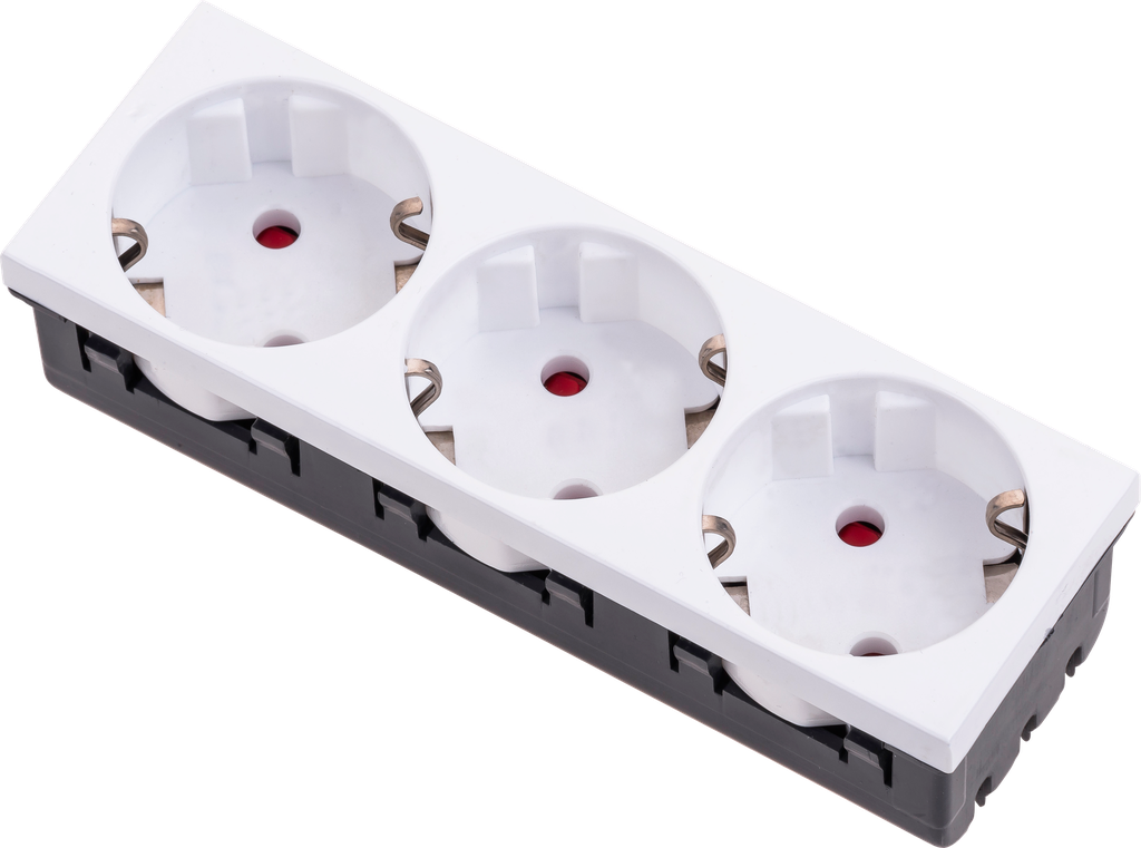 [KON 07 1303] 45X45 ÜÇLÜ ŞEBEKE PRİZİ ( EĞİK )