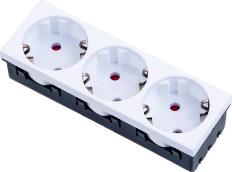 [KON 07 1304] 45X45 Quad Mains Socket ( Angled )