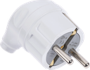 L TYPE EARTHED MALE PLUG - WHITE