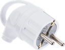 L TYPE EARTHED MALE PLUG WITH HANDLE - WHITE