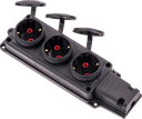 1*16 A MONOPHASE EARTHED 3 GANG SOCKET